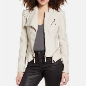NWT Blank NYC Faux Leather Moto Jacket | Size XS | Vanilla Latte/ Cream